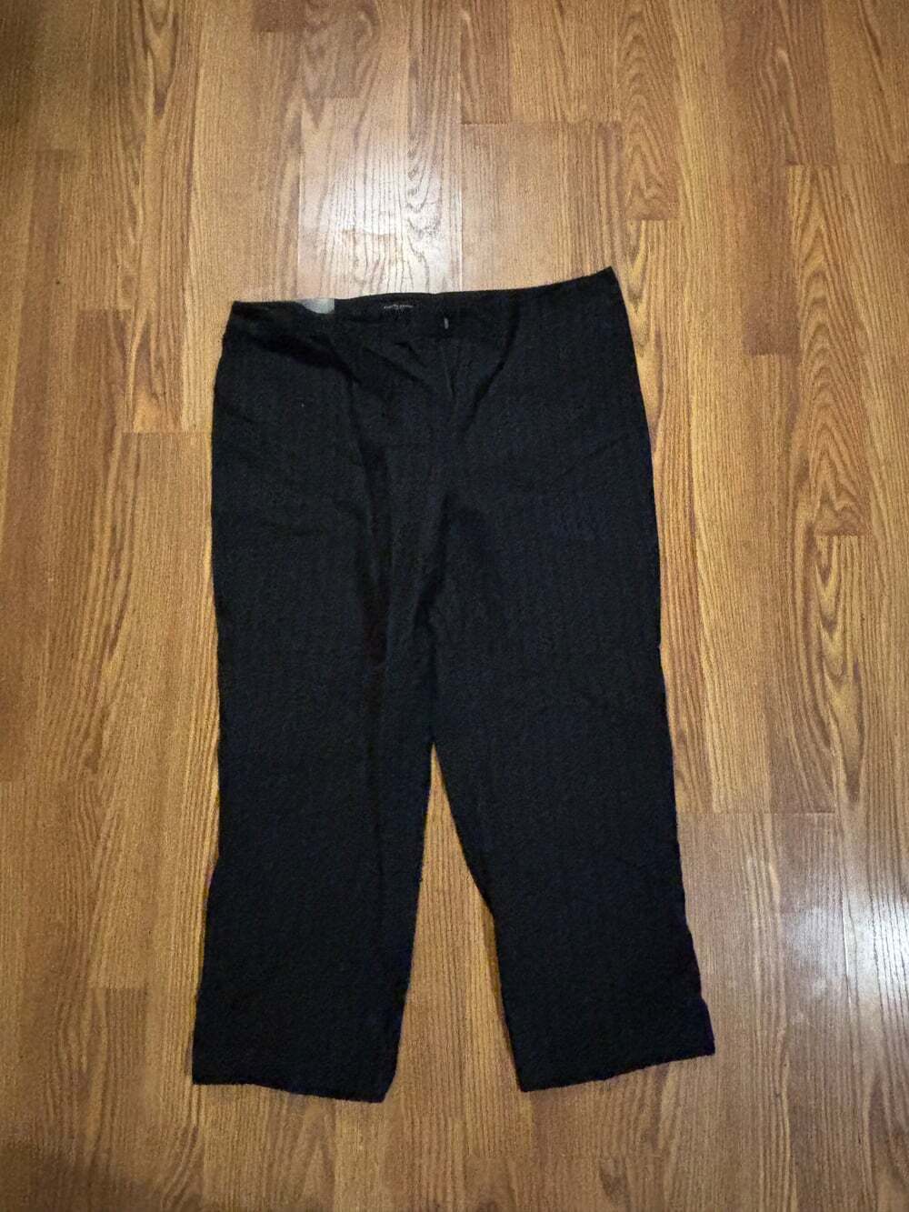 NWT Banana Republic Black Wide Straight Leg Cropped Casual Work Office Pants/ Tr